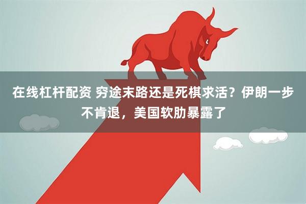 在线杠杆配资 穷途末路还是死棋求活？伊朗一步不肯退，美国软肋暴露了